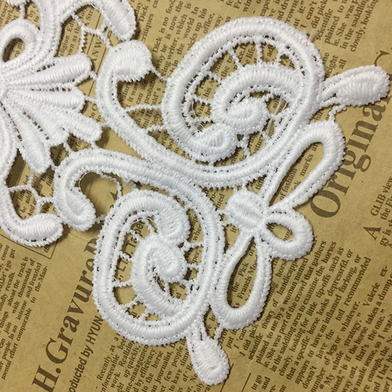 Fadesen 18*27CM Handmade three dimensional flower pin bead lace to bride wedding dress DIY decorative accessories | Дом и сад