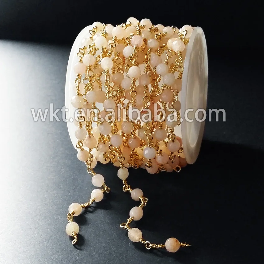 WT RBC018 24k золотые гальванические нетарнифицированные Бусы из натурального