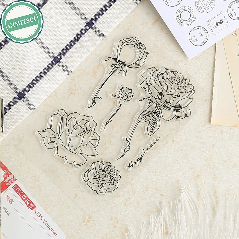 5 розы ясно штамп силиконовый карты решений Скрапбукинг журнал Тетрадь дневник