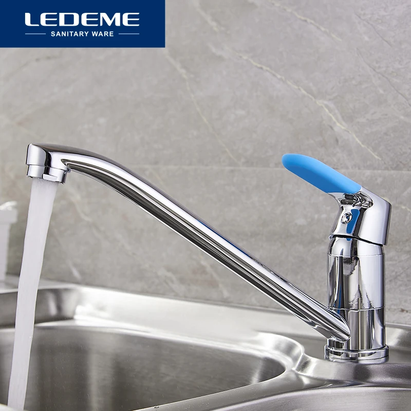 LEDEME Смеситель для кухни с гайкой латунь Цвет: хром 7 цв. ручек L5953|kitchen water taps|kitchen sink