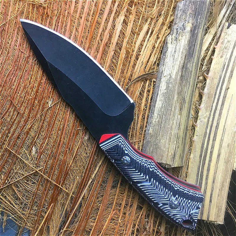 EVERRICH CS Черный stonewashed 440c Прямой отвал 59HRC высокой твердостью ся нож marc изделие G10 открытый лезвие