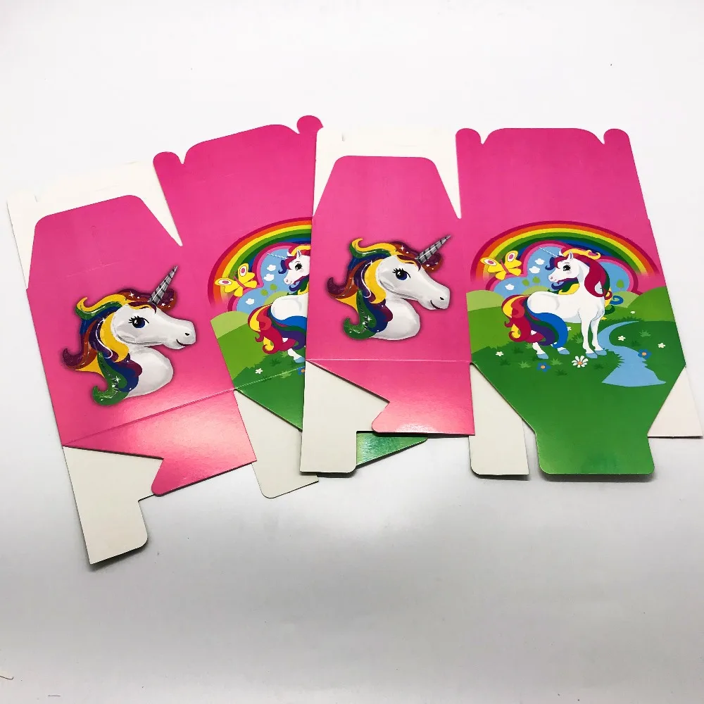 6 шт./лот Единорог тема конфеты коробки День Рождения украшения гамбургер