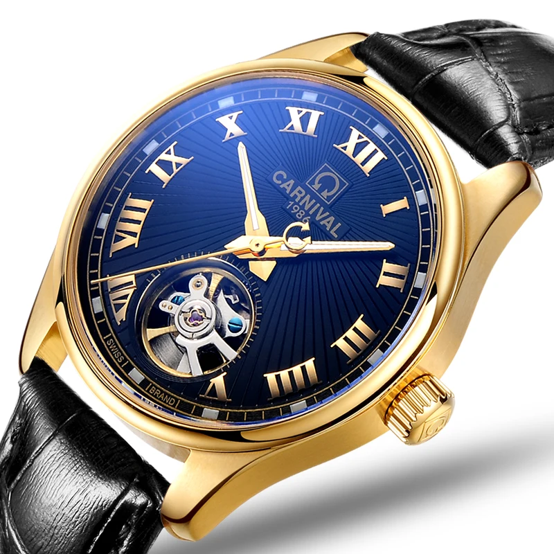 

Carnival Men Watches Automatic Mechanical Brand Luxury Sapphire Tourbillion reloj hombre Waterproof Men Wristwatches C8660-6