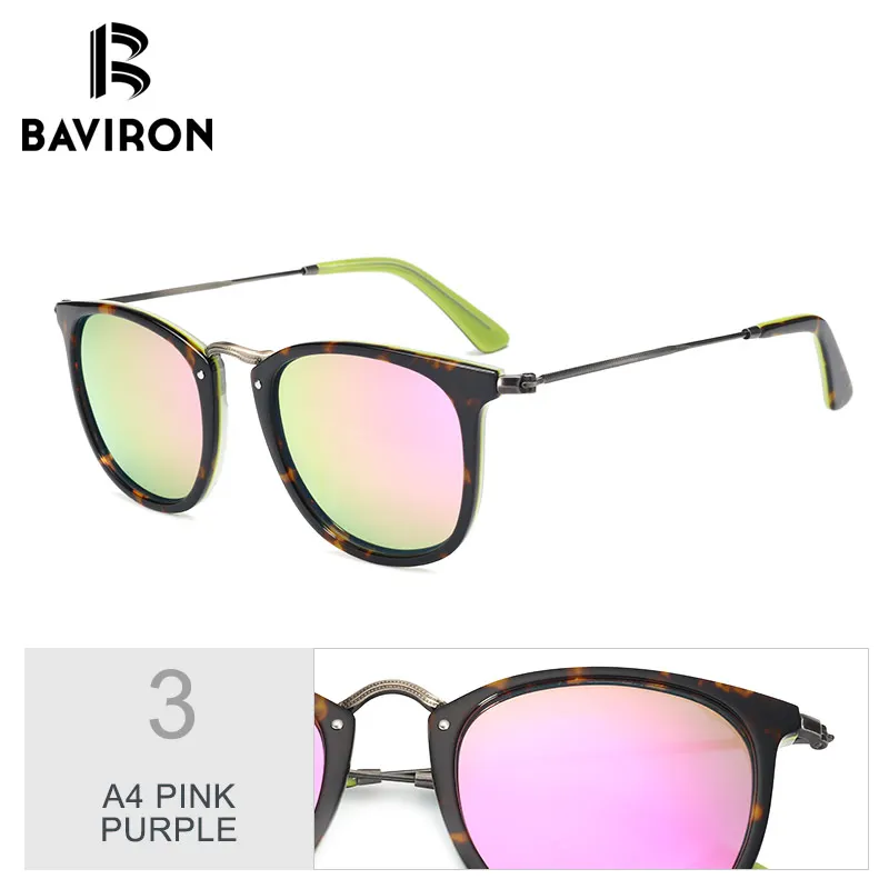 BAVIRON, Новое поступление, пластинчатые солнцезащитные очки, унисекс, ручная работа, Ретро стиль, солнцезащитные очки, гладкие, ацетатные, поляризационные очки, популярные очки 2446 - Цвет линз: A4 PURPLE