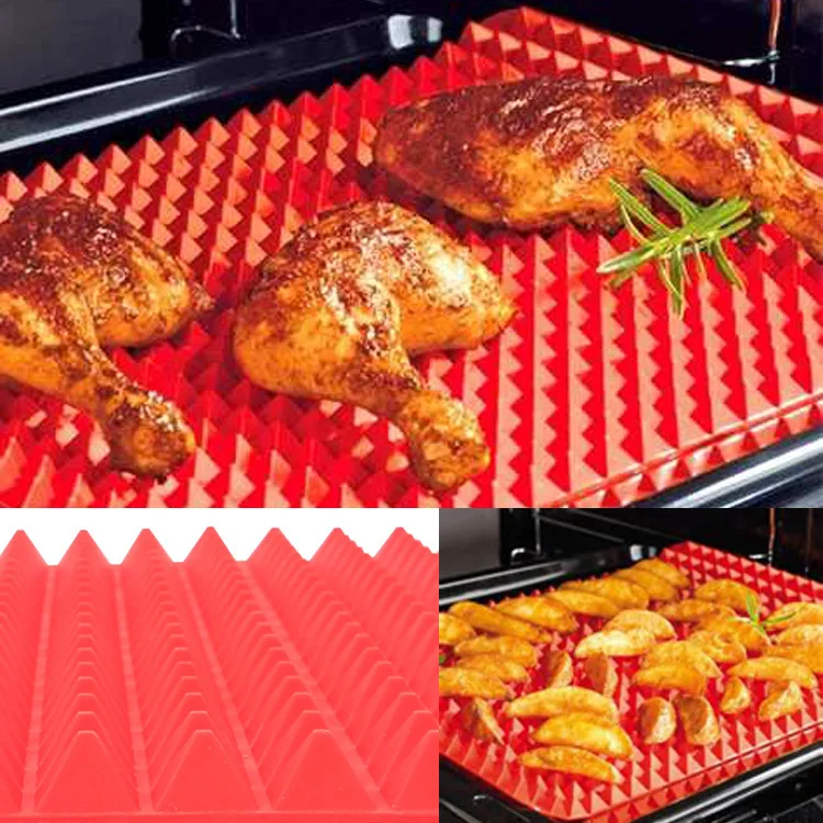 

Free shipping Microwave oven silicone Pyramid baking mat and roast meat mat