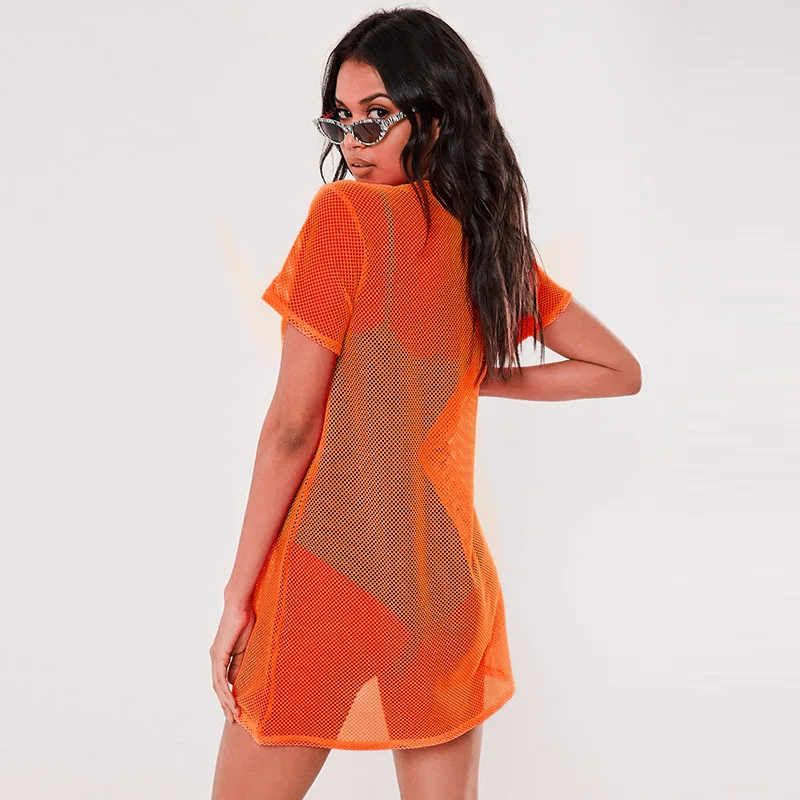 BKLD Новинка популярная стильная уличная одежда однотонное Сетчатое платье