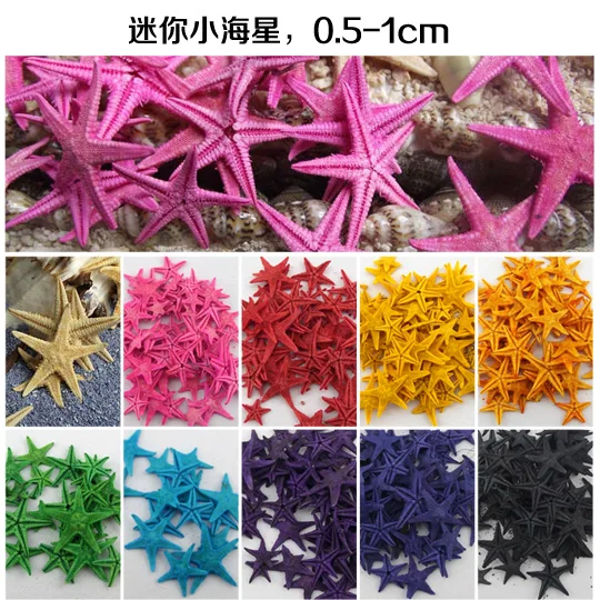 150pcs Natural conch shell 8 Colors Sea Star Wishing Bottle Starfish DIY 1-2.5cm small adrift accessories mini | Дом и сад