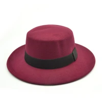 black red fedora hats for women imitation wool fedoras panama felt hat winter men jazz hats trilby chapeau femme caps