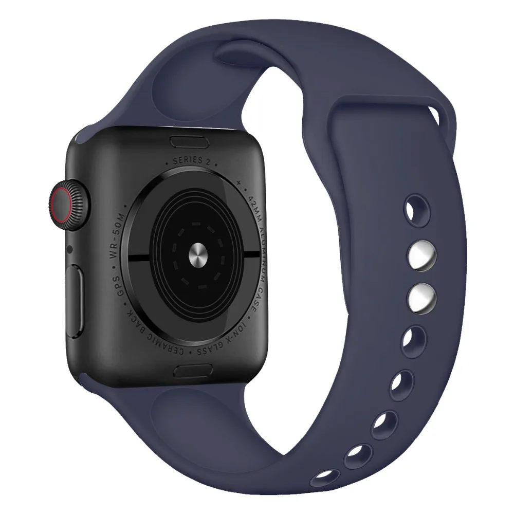 Силиконовый ремешок для наручных часов Apple watch 42 мм 38 и нержавеющая сталь