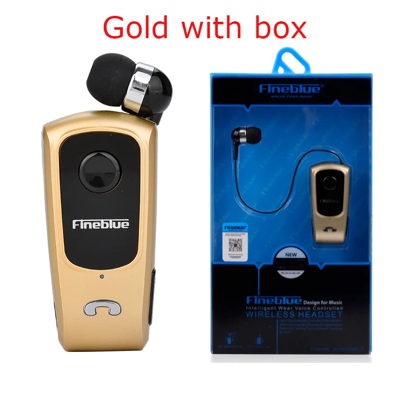 Gold with box Fineblue F920 беспроводные Bluetooth наушники Auriculares водительские звонки напоминают о спортивной ходовой одежде гарнитура с зажимом для телефона бесплатный Чехол - Цвет: Gold with box