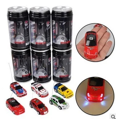 Hot Sale 8 Style Coke Can 1/63 mini drift RC led light Radio Remote Control Micro Racing Car Kid's desktop Toys Gifts