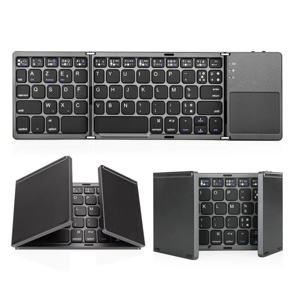 Zienstar AZERTY Французская Складная Беспроводная bluetooth клавиатура с Ttouchpad для