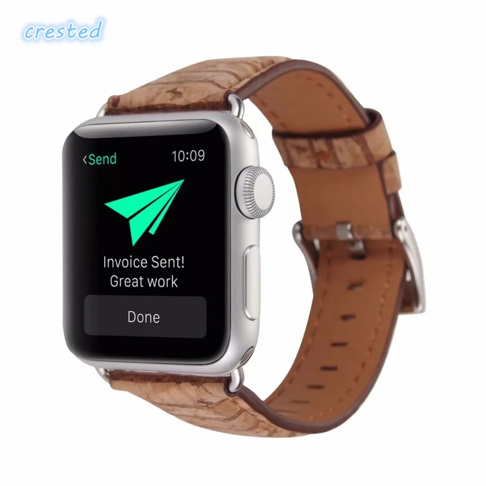 Кожаный ремешок для часов apple watch 42 мм 38 44 40 iwatch serise 4 3 2 1 винтажные народные