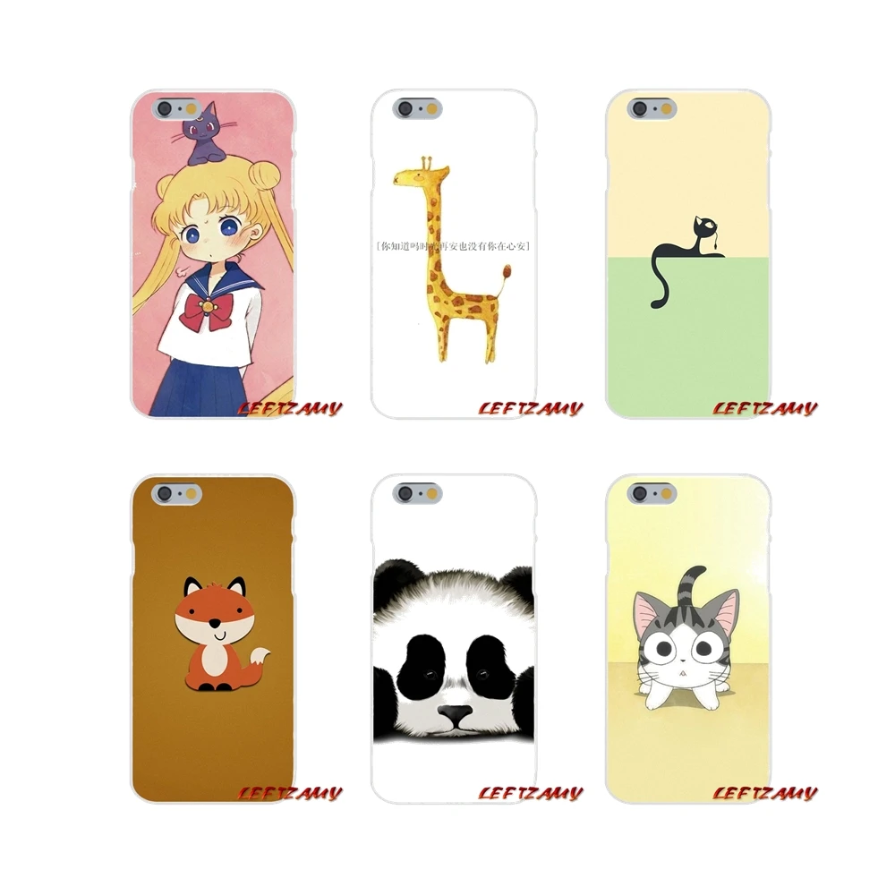 Accessories Phone Cases Covers Cute Cartoon Animals Panda Cat For iPhone X XR XS MAX 4 4S 5 5S 5C SE 6 6S 7 8 Plus | Мобильные