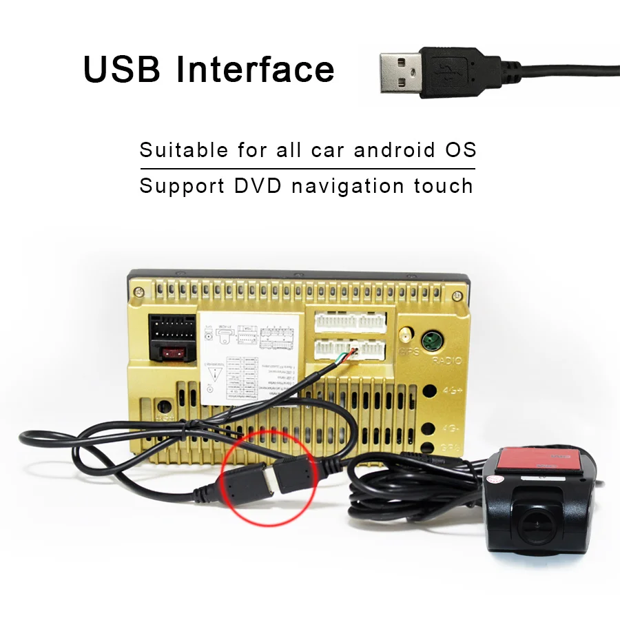 Topsource Автомобильный видеорегистратор USB для Android DVD Full HD 1080 P ночного видения