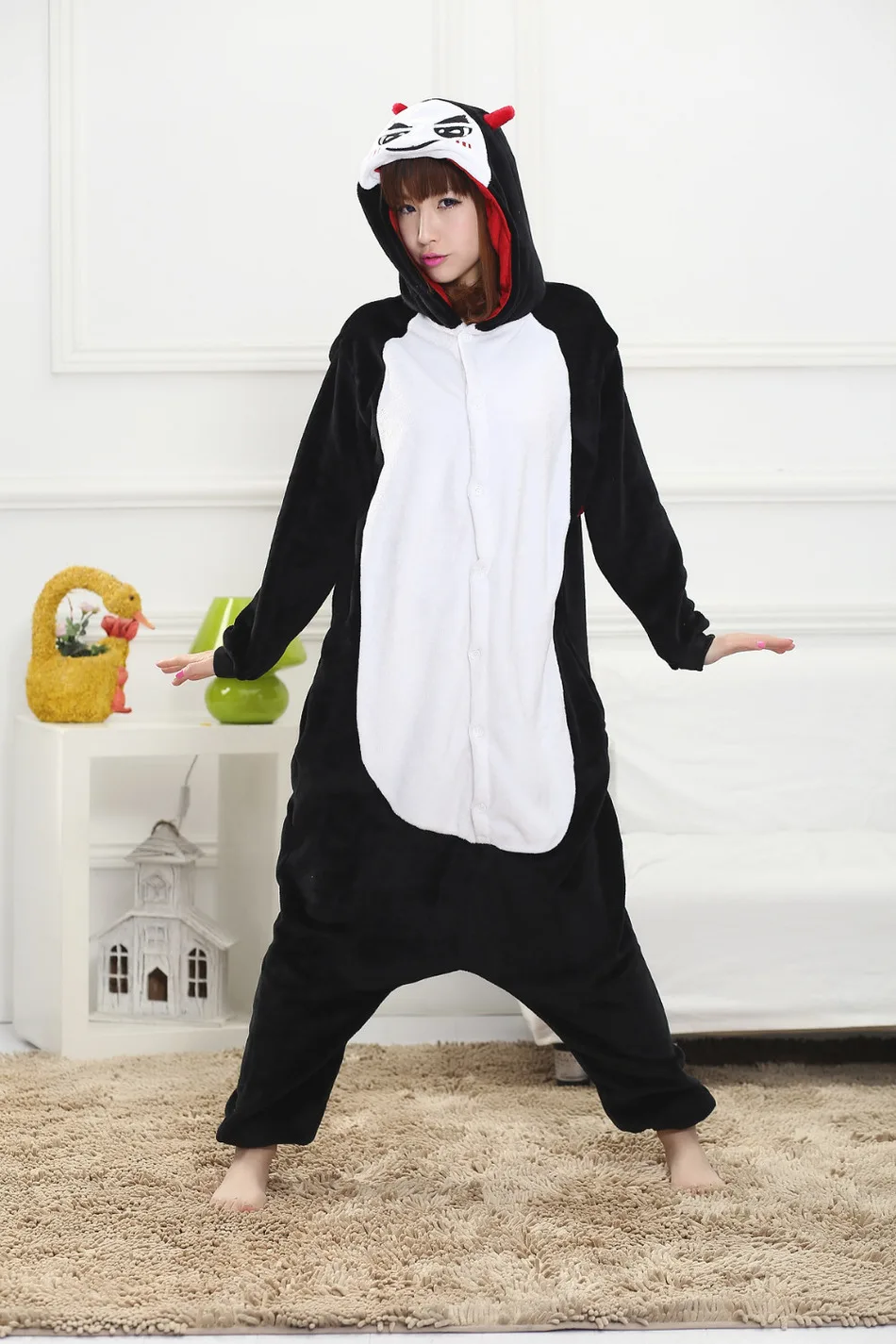 Кигуруми унисекс пижама с дьяволом костюм животного карнавальный для девочек
