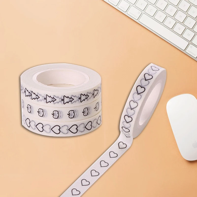 1 шт. творческий черный квадрат лента Washi высокое липкая клейкая лента канцелярских принадлежностей разрыв руки бумажная перфолента DIY ежедневник дневник