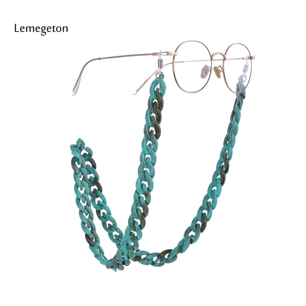 Lemegeton женские очки с цепочкой синий акриловый шнур для солнцезащитных очков ремешок для чтения цепочка для очков держатель для очков висячая Шея