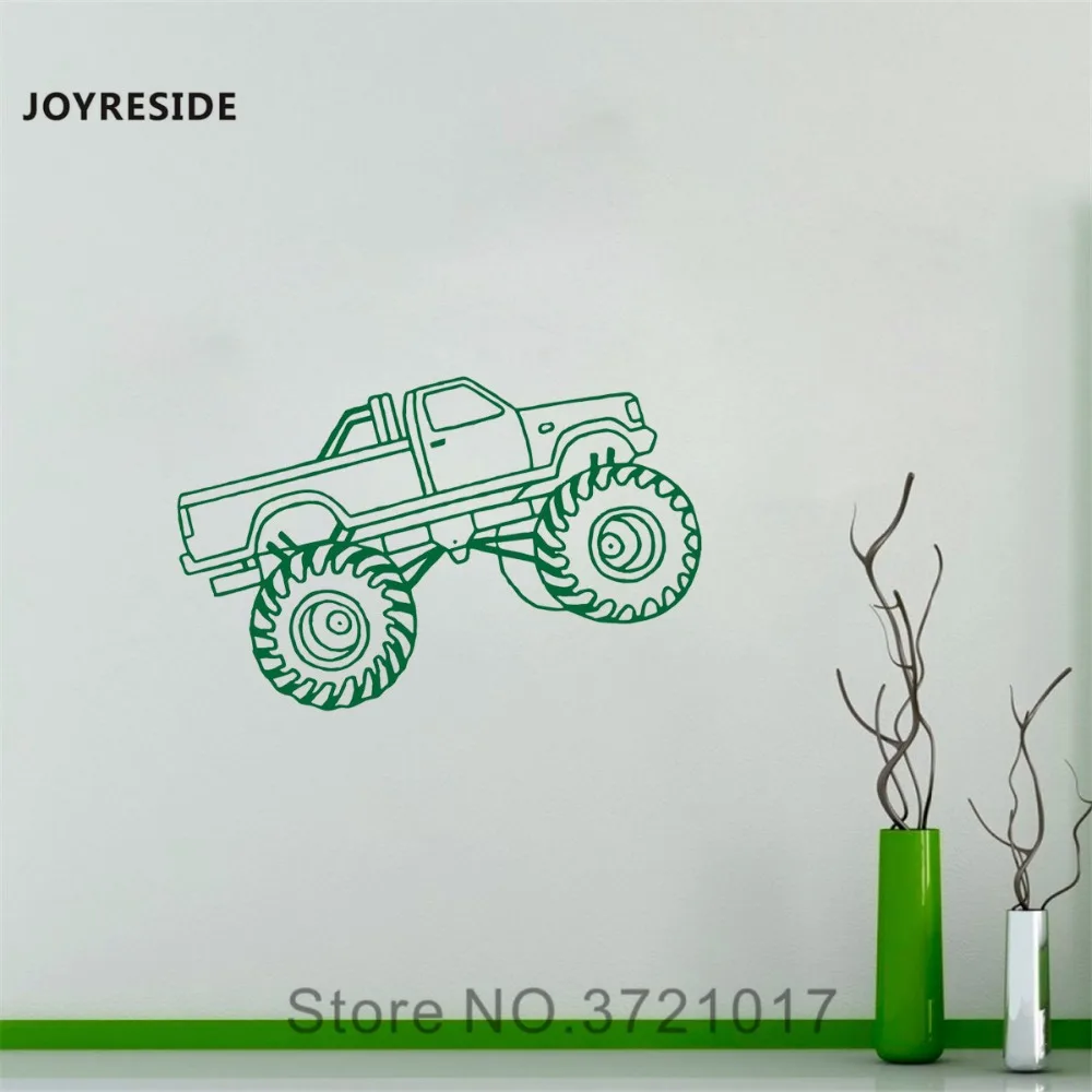 Joyestee Monster Truck Наклейка на стену для гоночного автомобиля виниловая наклейка
