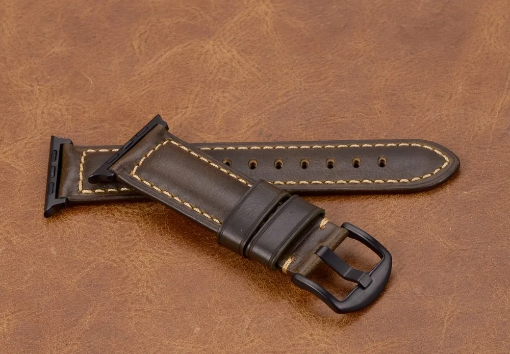 EACHE Oil Wax ремешок из натуральной кожи I Watch кожаный Apple watch Band Series 1& 2& 3