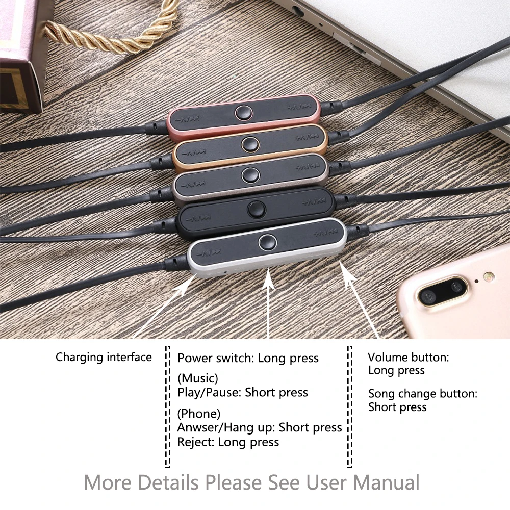 Kuman Bluetooth гарнитуры Super Bass Наушники с микрофоном вкладыши Спорт гарнитура для samsung