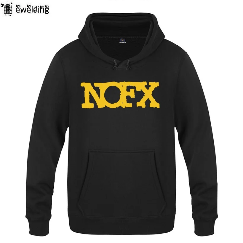 Мужские толстовки с капюшоном Music Rock NOFX с буквенным принтом флисовая мужская кофта-худи с длинным рукавом мужская Толстовка для катания на коньках пуловер в стиле хип-хоп пальто большого размера