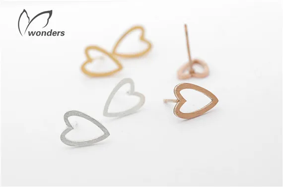 Vintage Retro Delicate Stainless Steel Jewelry Hollow Heart Earings For Women 2016 Gold Silver Rose Plated Ladies Jewellary | Украшения и