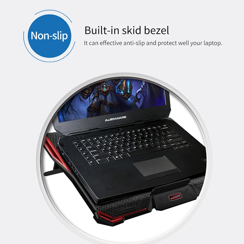 CoolCold 5 вентиляторов 2 USB охлаждающая подставка для ноутбука Регулируемый