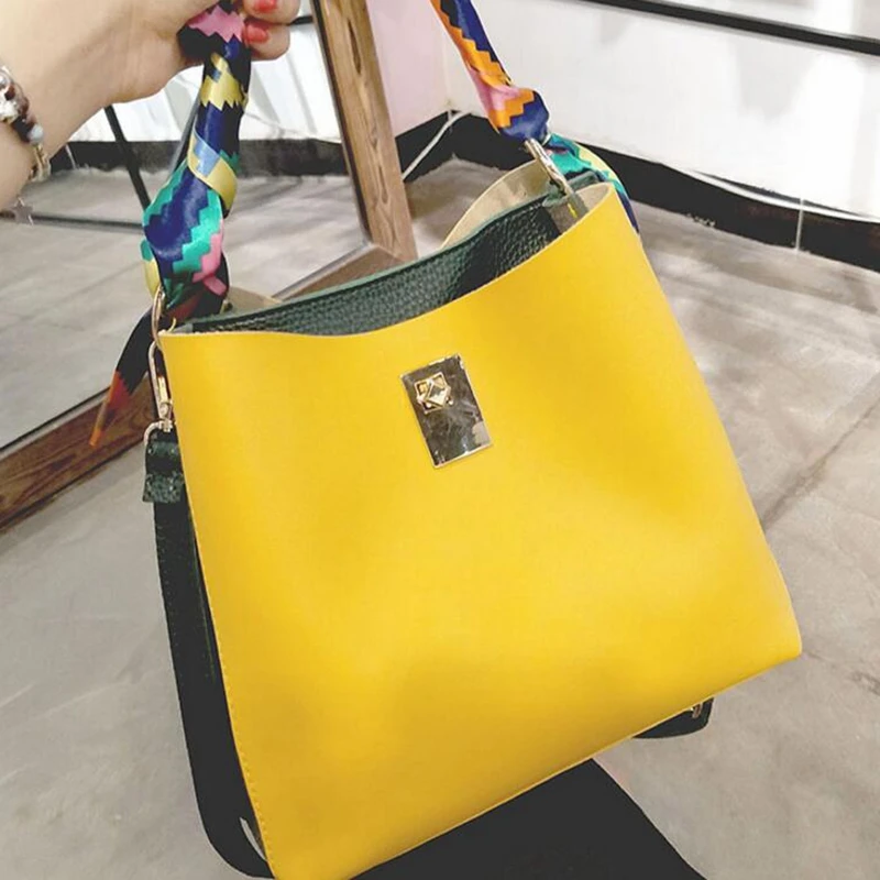 Женская сумка мешок из ПУ кожи с лентой|sac fashion|fashion handbaghandbags fashion |