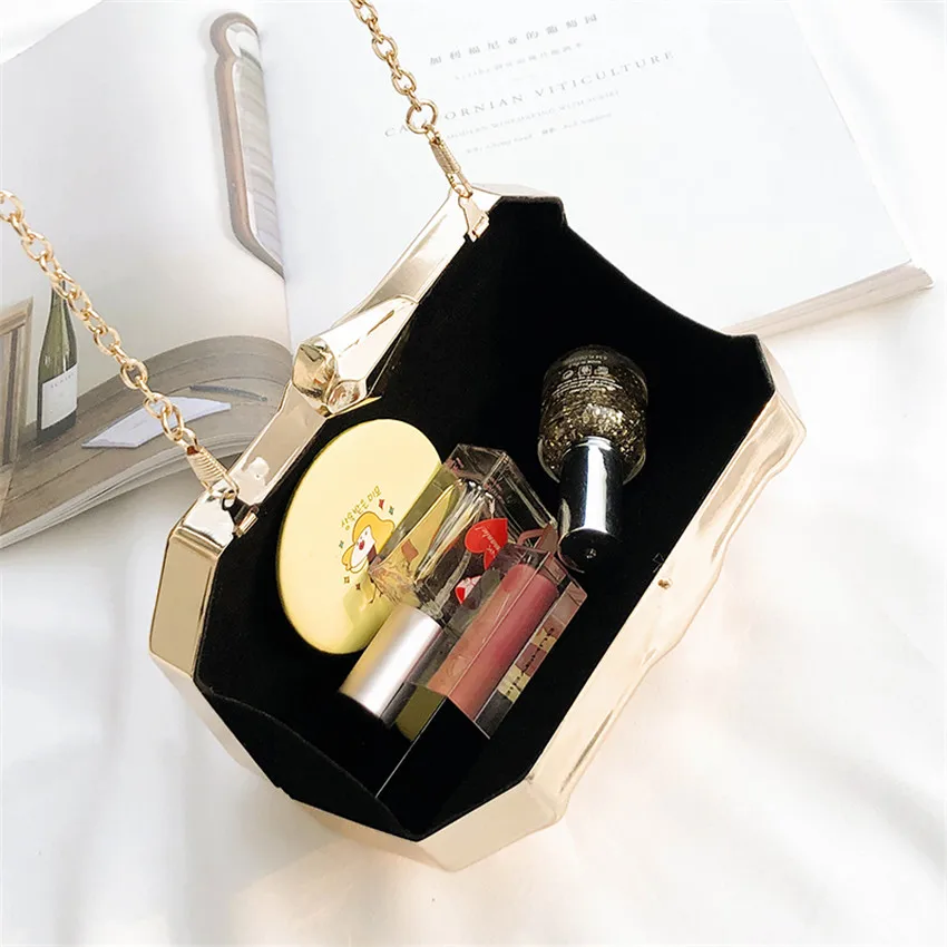 

TOYOOSKY Gold Acrylic Box Geometry Clutch Evening Bag Elegent Chain Women Handbag Party Shoulder Bag For Wedding/Dating/Party