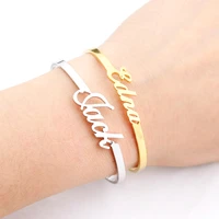 cavsuat best gift personalized letters initials bangles custom name bangle women jewelry friendship pulseiras drop shipping