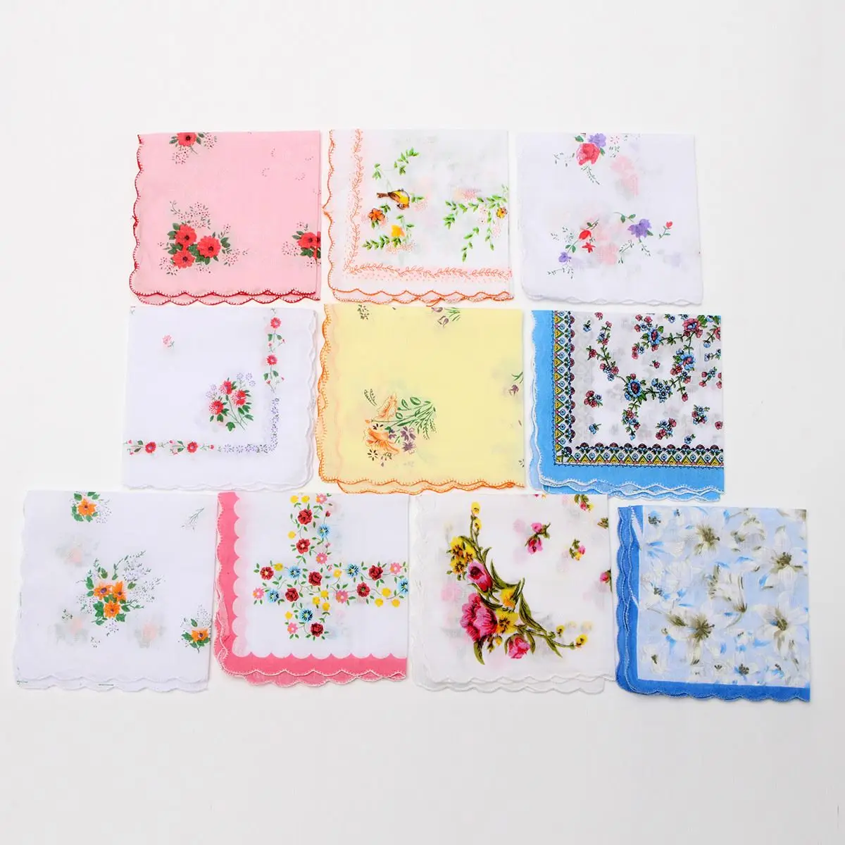 Цветочные носовые платки для женщин 12 шт./лот смешанные женские неидеальные