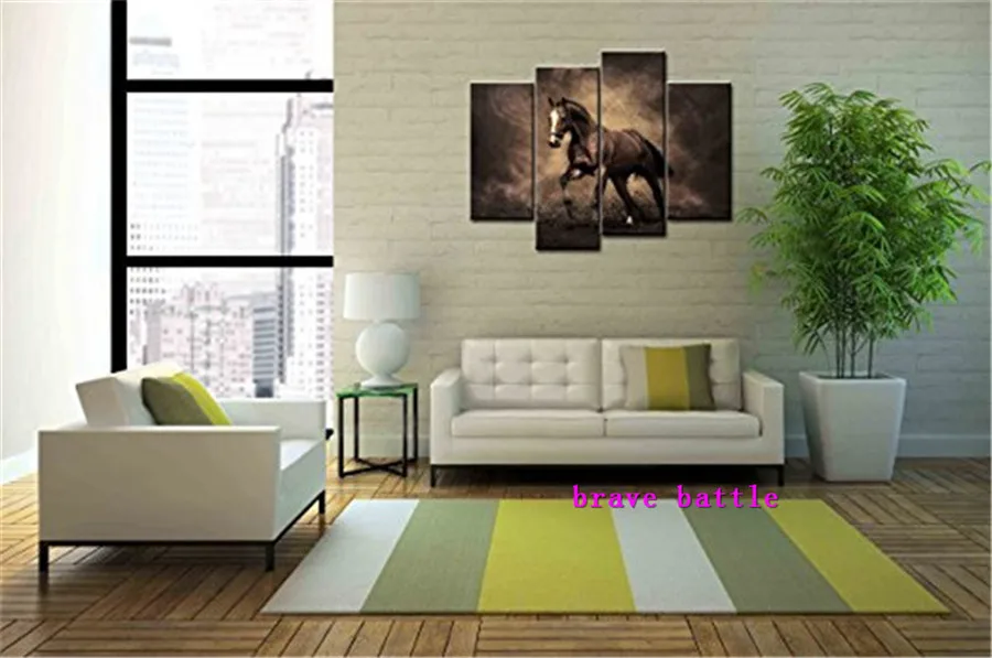 Лошадь бег Холст Картина гостиная домашний декор Современная роспись маслом |