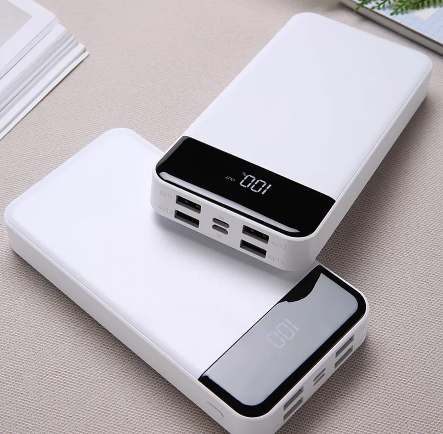 20000 мАч Внешний аккумулятор 4USB Мобильный ЖК дисплей цифровой Зарядка сокровище