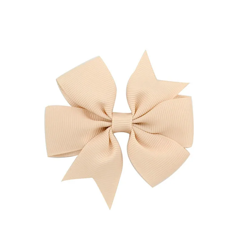 8 Beige White Модные 3 дюймов для девочек Детские аксессуары для волос корсажная лента Одноцветный бант для волос, бутик детские заколки ручной зажим для волос - Цвет: 8 Beige White