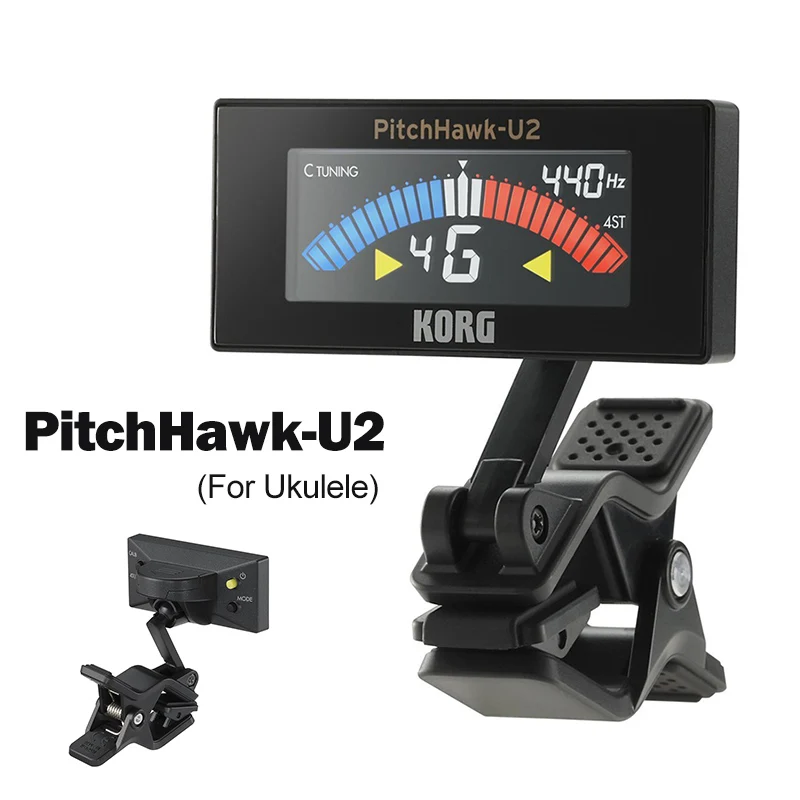 PitchHawk-U2 Black KORG Sledgehammer PithCrow-G PitchHawk-G2 клип-на гитарный тюнер с цветным ЖК-тюнер для гитары/бас/Укулеле - Цвет: PitchHawk-U2 Black