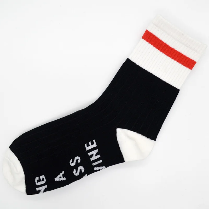 1 пара модных хлопковых женских компрессионных забавных носков с буквенным