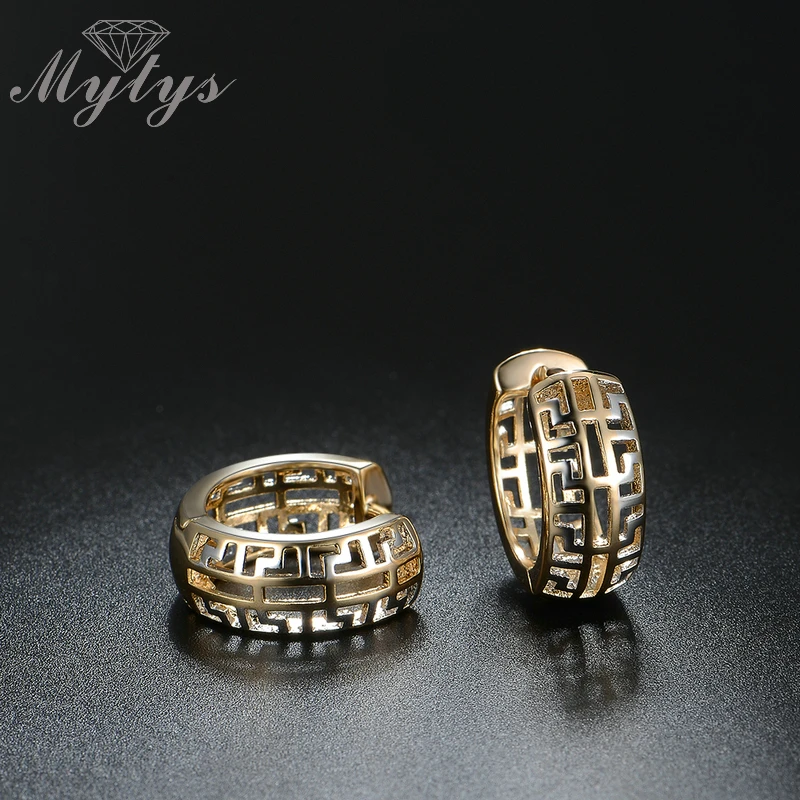 Женские серьги Mytys модные с геометрическим узором маленькие кольца CE266|hoop earrings for