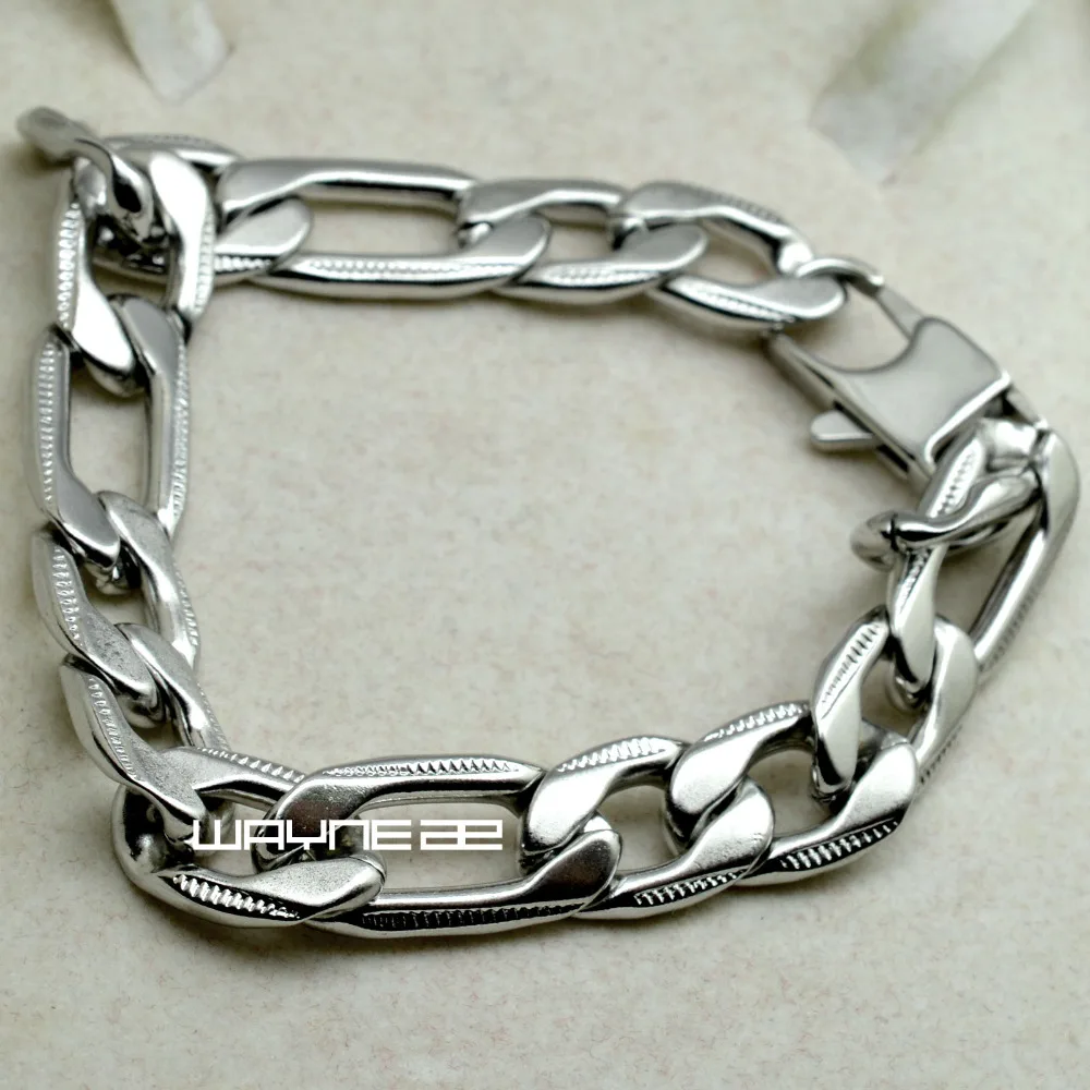

SilverTone 316L Stainless Steel Link Chain Men's Bracelet 22cm B179