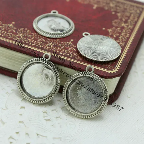 

Sweet Bell 50pcs/lot Alloy Cameo Round Cabochon Settings 20*23mm(Fit 16mm Diy) Antique Photo Charm Pendant 7B1169