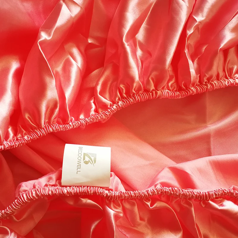 Простыня из сатина и шелка однотонный защитный чехол для матраса эластичная