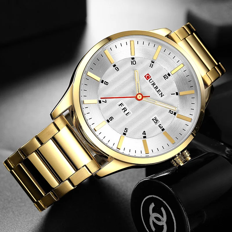 CURREN Quartz Men Watches Stainless Steel Auto Date Day Wristwatches Fashion Casual Calendar Man Watch Relogio Masculino 8316 | Наручные