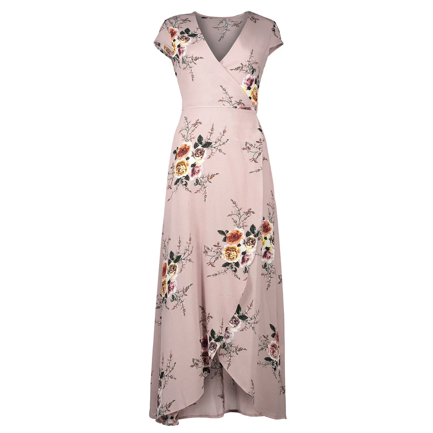 Шифоновые платья с принтом женские летние весенние v-образным вырезом короткие