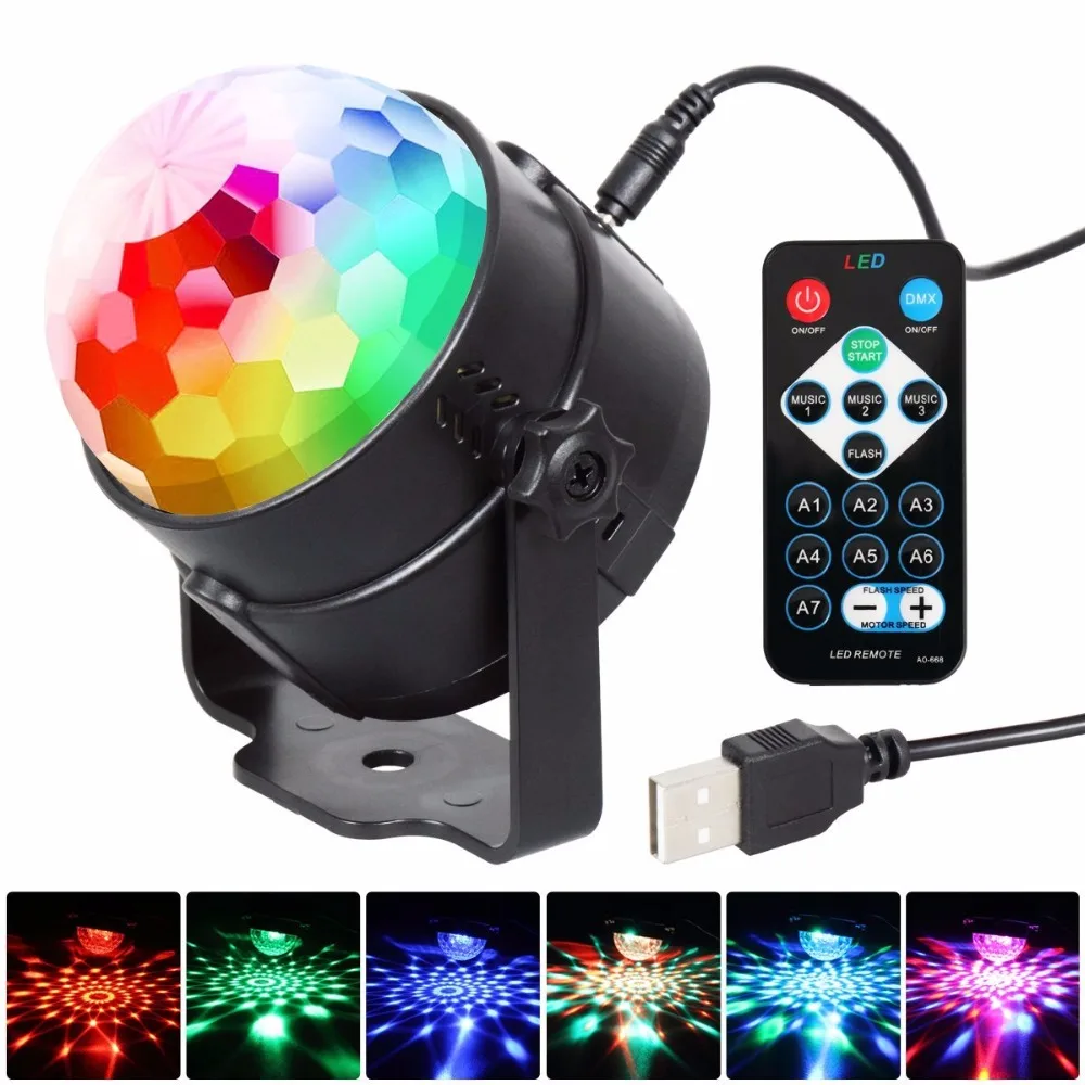 T SUNRISE 3 Вт хрустальный светильник магический шар эффект Pojector дистанционный RGB