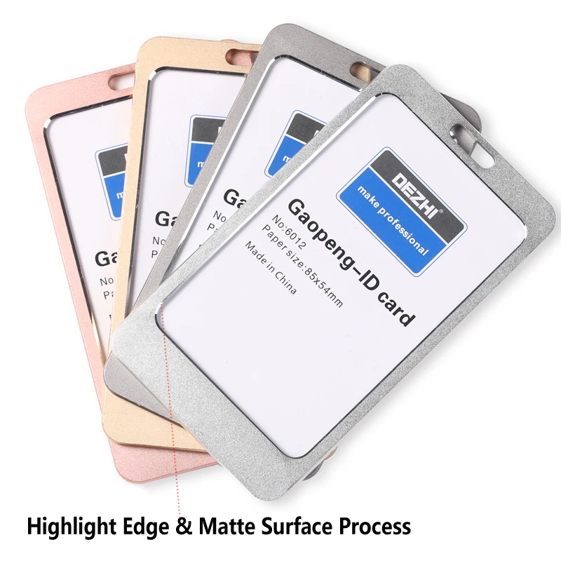 Genuine DEZHI Aluminum Alloy Employee Id Card Information card Holders Customize Logo Metal Badge Holder