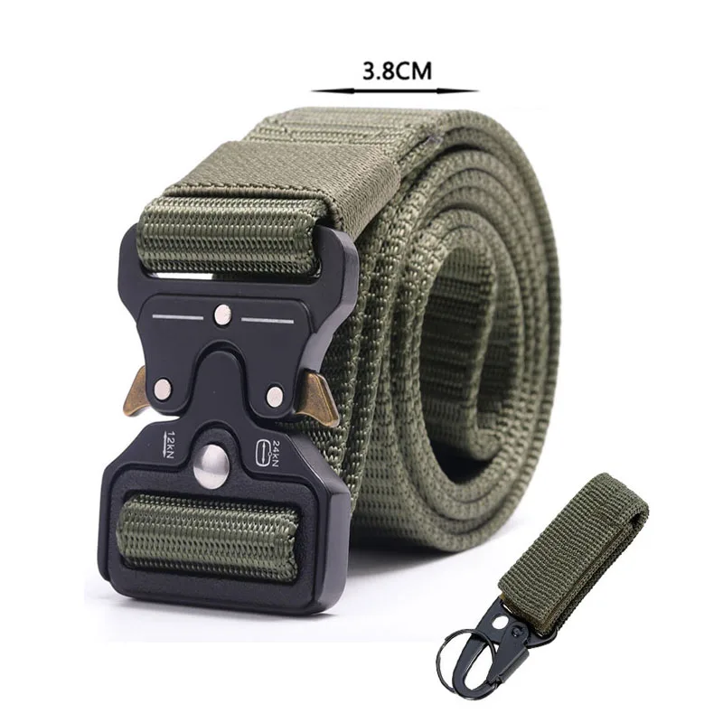 3.8CM Belt 1 hook Тактический ремень нейлоновый ремень в стиле милитари армейский мужской стиль джинсовый ремень широкий утолщенный открытый охотничий поясной ремень холст Ceinture Homme - Цвет: 3.8CM Belt 1 hook