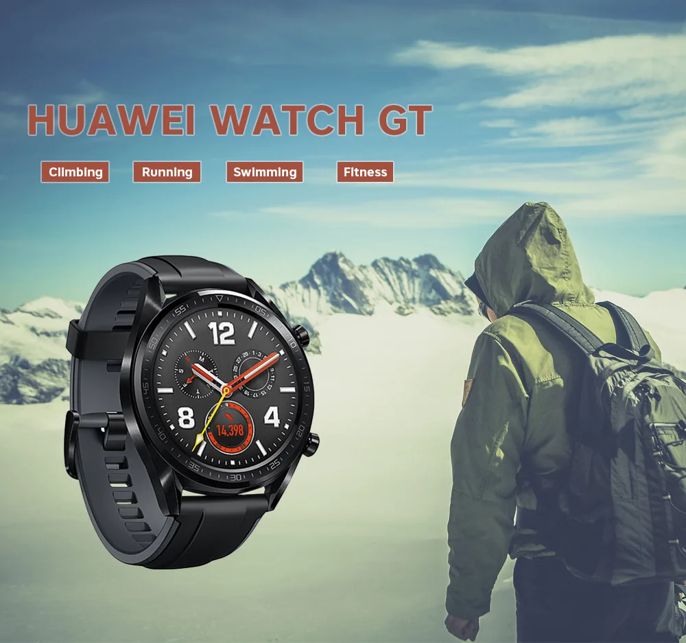 Оригинальные Смарт-часы HUAWEI GT, спортивные часы 1,3" Heartrate Report, монитор сна, AMOLED экран, gps, умные часы, 14 дней в режиме ожидания