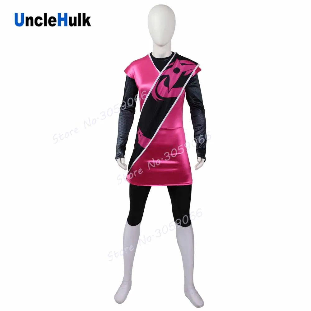 Shuriken Sentai Ninninger розовый персиковый костюм ниндзя Косплей Костюм облегающий на