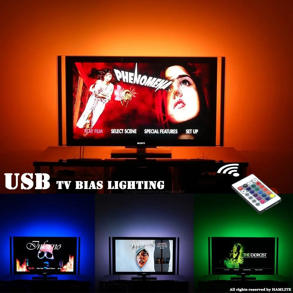 5 в постоянного тока USB СВЕТОДИОДНАЯ лента SMD 5050 RGB LED водонепроницаемый гибкий