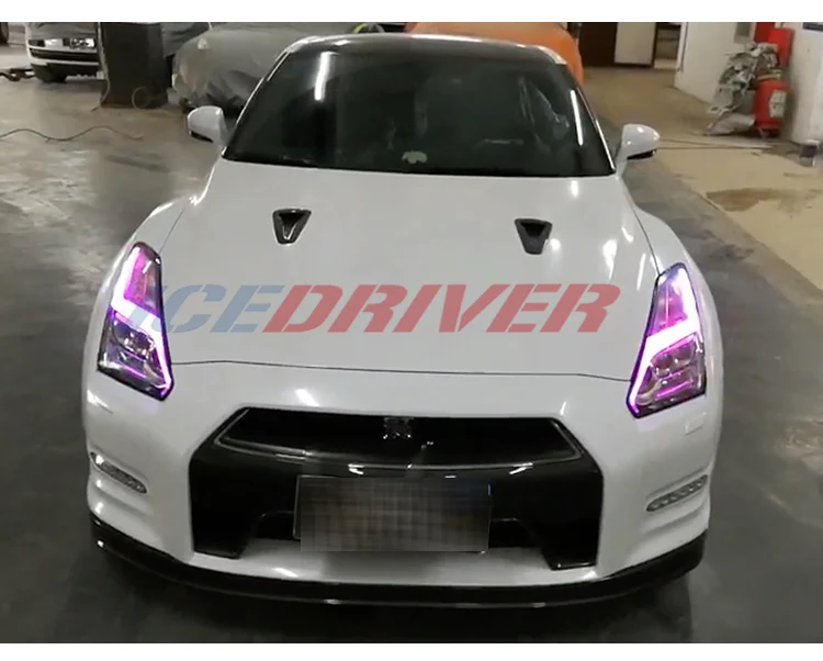 Icedriver для Nissan GT-R GTR DRL RGB многоцветный светодиодный панели дневные ходовые огни красный синий Демон освещение для глаз лампочки крутые огни